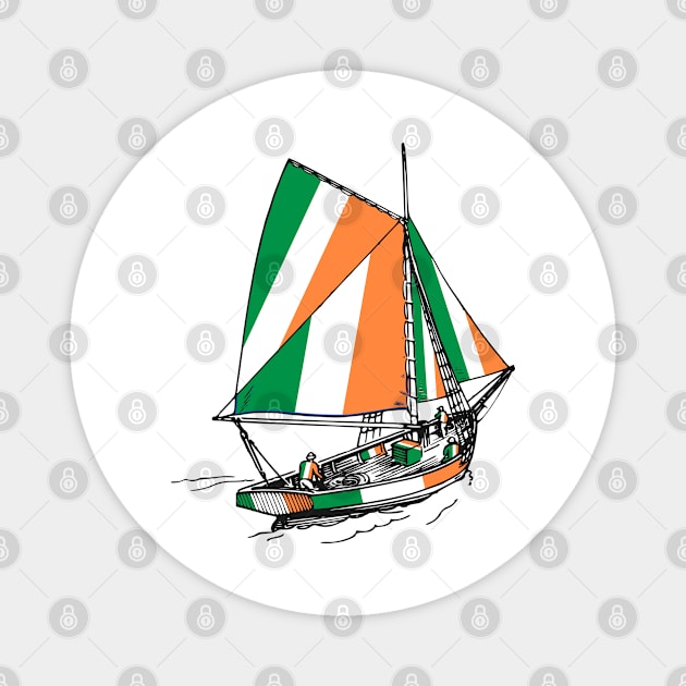 Ireland Standing with Ireland Ship - Sailor Team of Ireland Pride (St Patrick Day) Magnet by Mochabonk